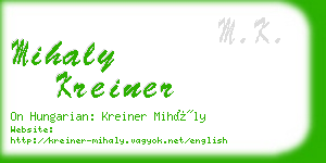 mihaly kreiner business card